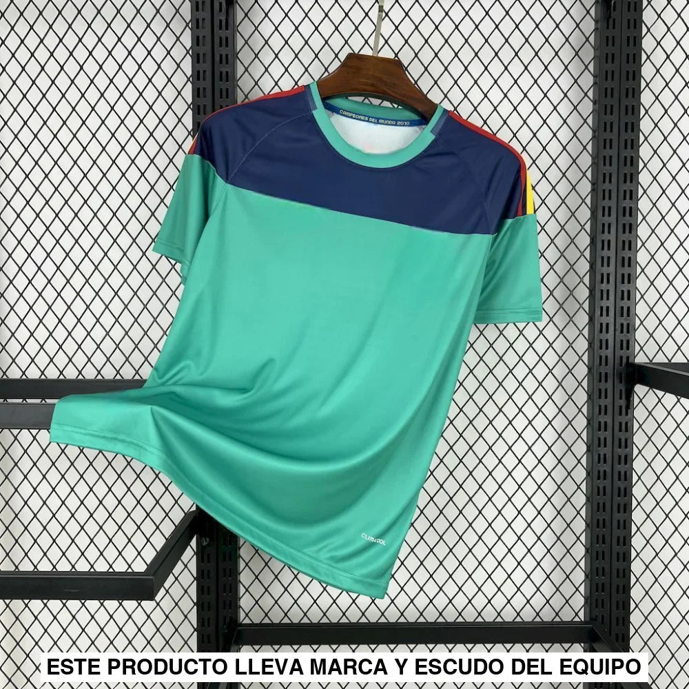 Camiseta Espa�a 10-11, Portero Azul/verde, (Versi�n Retro)