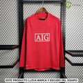Camiseta Manchester United 07-08, Local, Manga Larga (Version Retro)