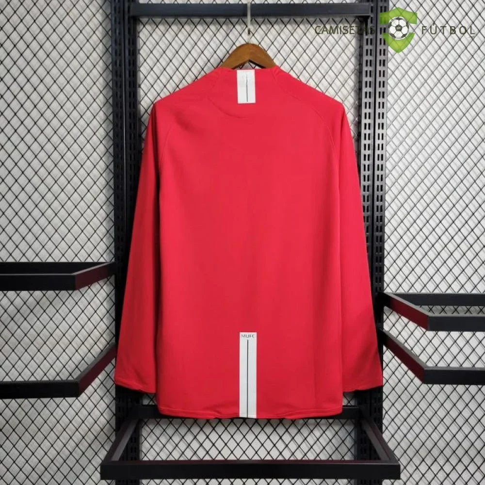 Camiseta Manchester United 07-08, Local, Manga Larga (Version Retro)