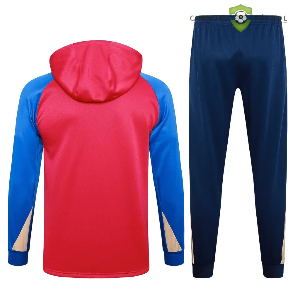 Chandal Barcelona 24-25, media cremallera con capucha, Modelo 6