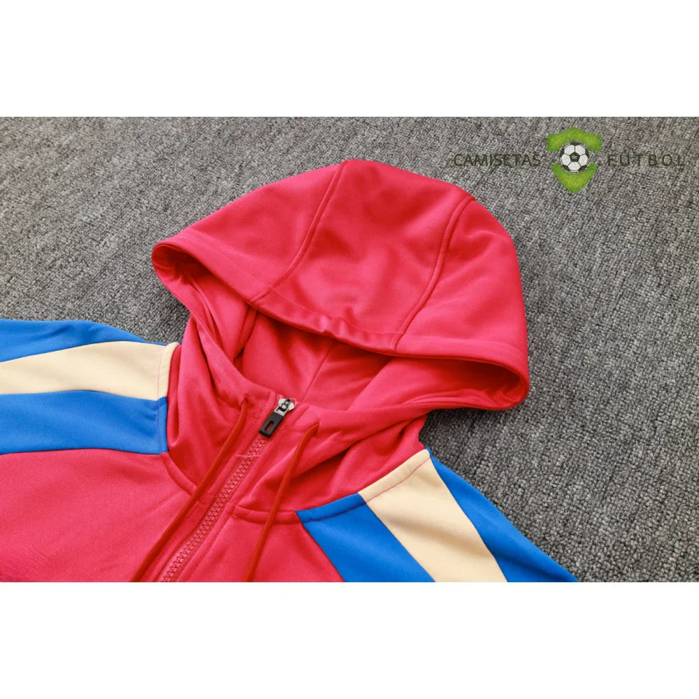 Chandal Barcelona 24-25, media cremallera con capucha, Modelo 6