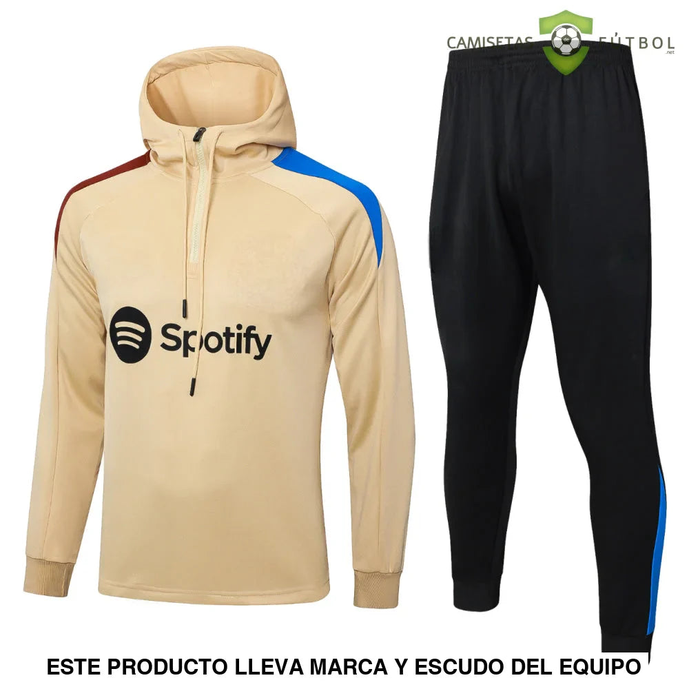 Chandal Barcelona 24-25, media cremallera con capucha, Modelo 7
