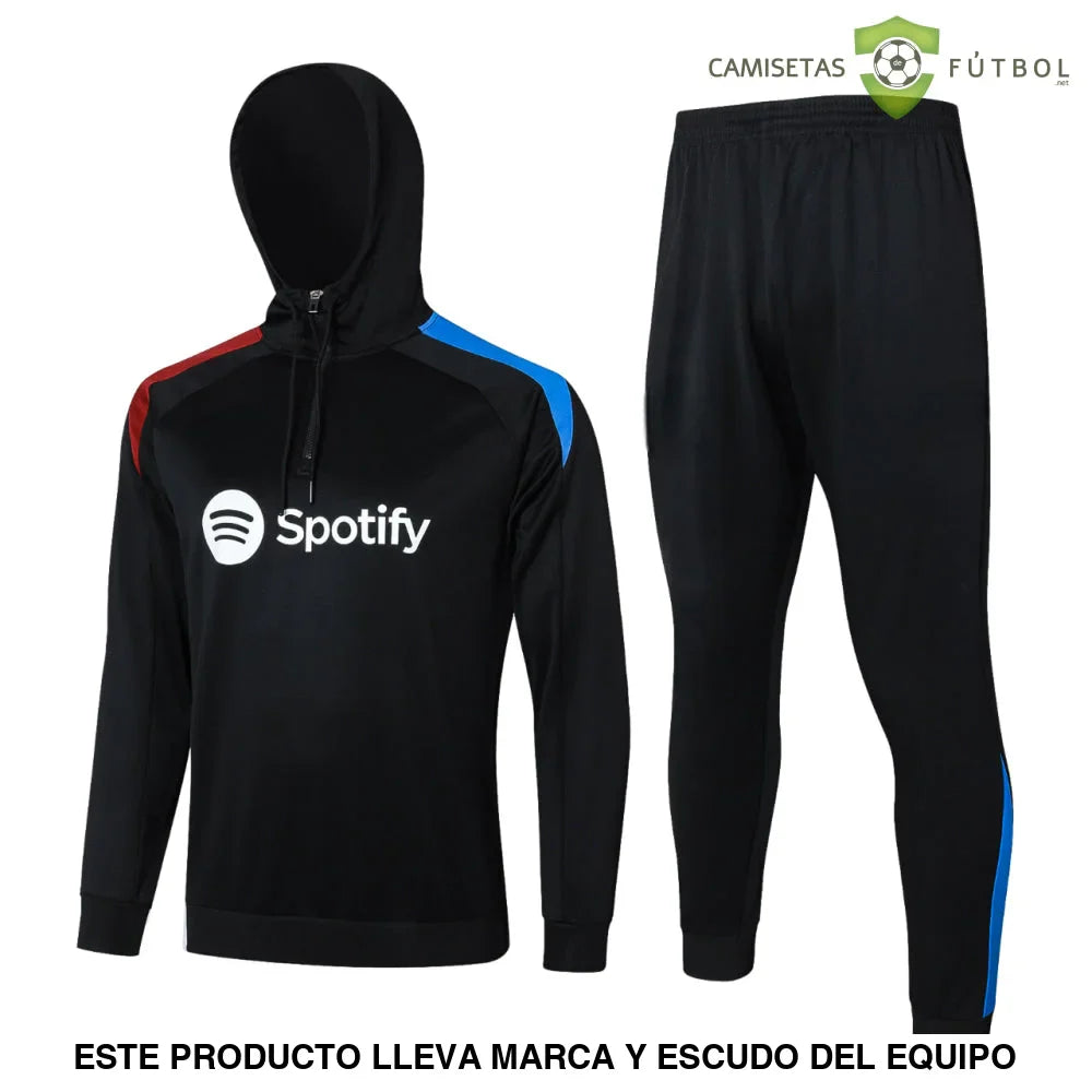 Chandal Barcelona 24-25, media cremallera con capucha, Modelo 8
