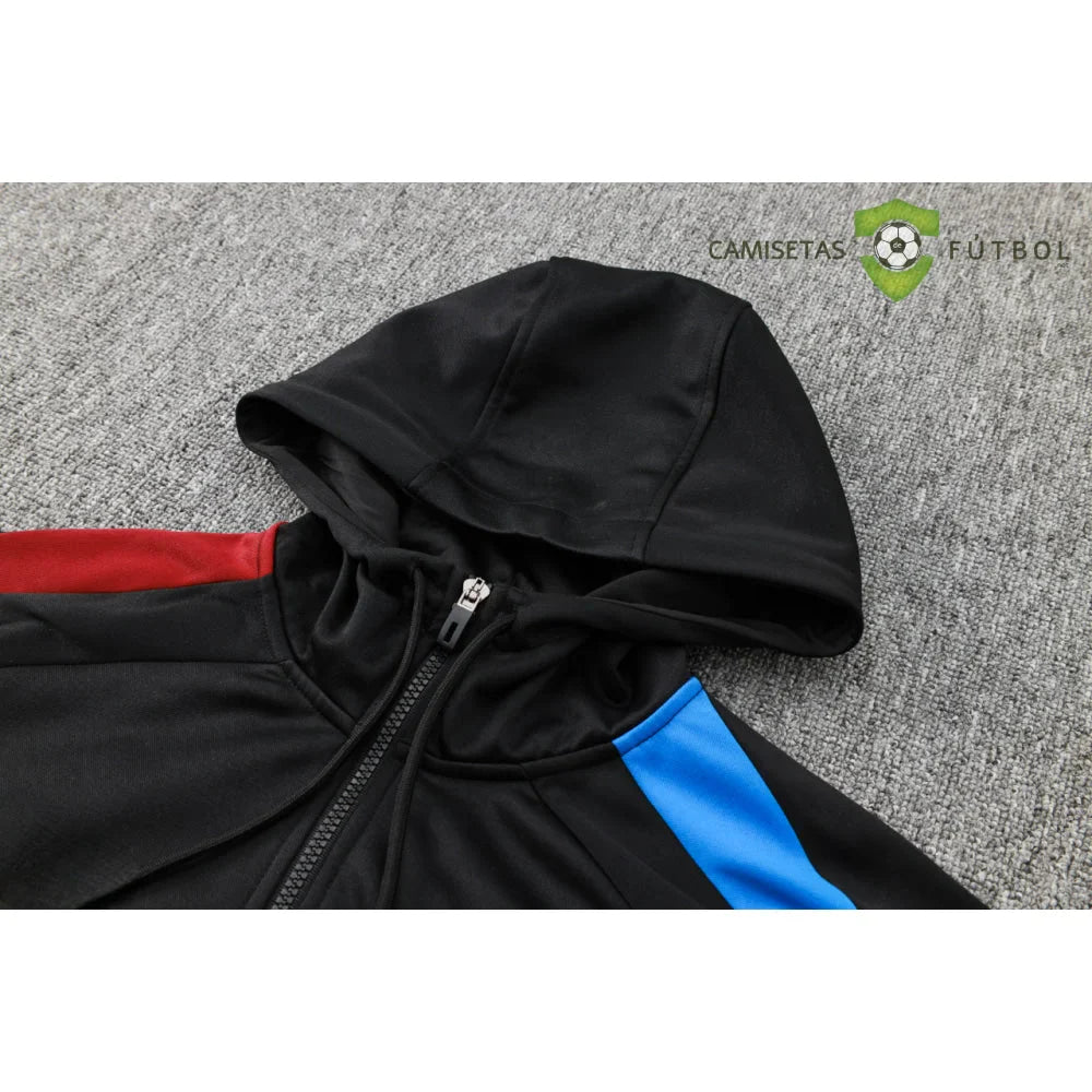 Chandal Barcelona 24-25, media cremallera con capucha, Modelo 8