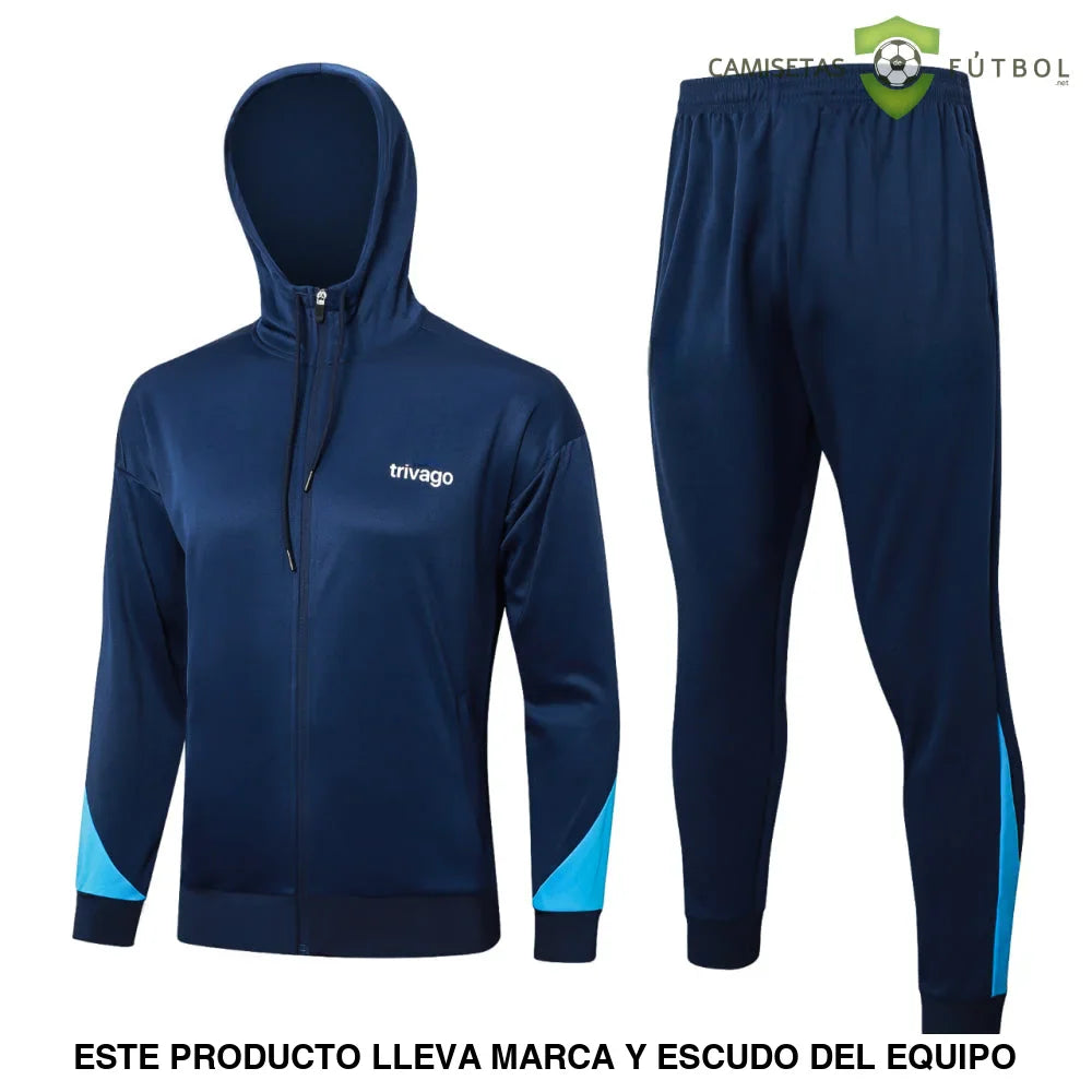 Chandal Chelsea 24-25, cremallera completa con capucha, Modelo 1