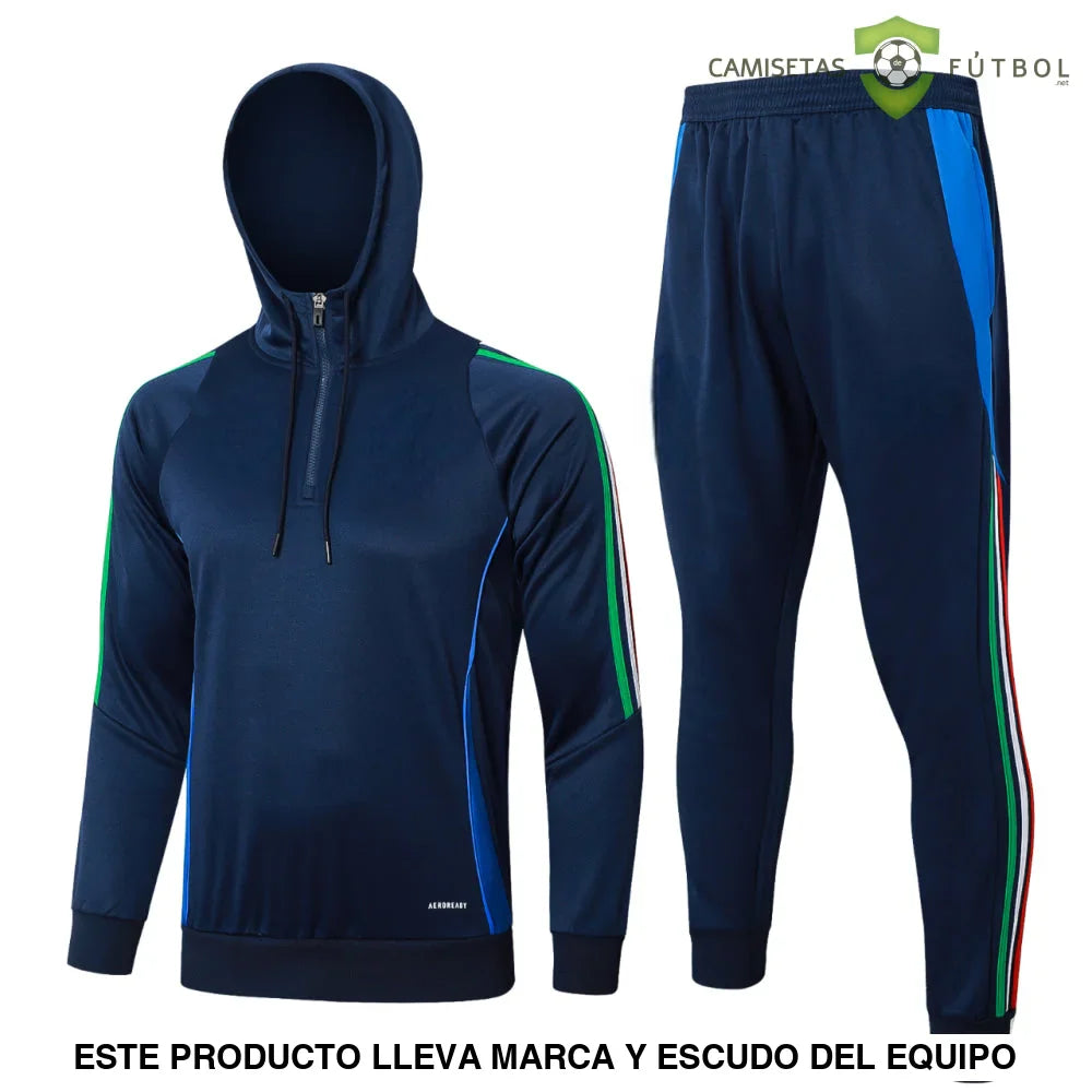 Chandal Italia 24-25, media cremallera con capucha, Modelo 2