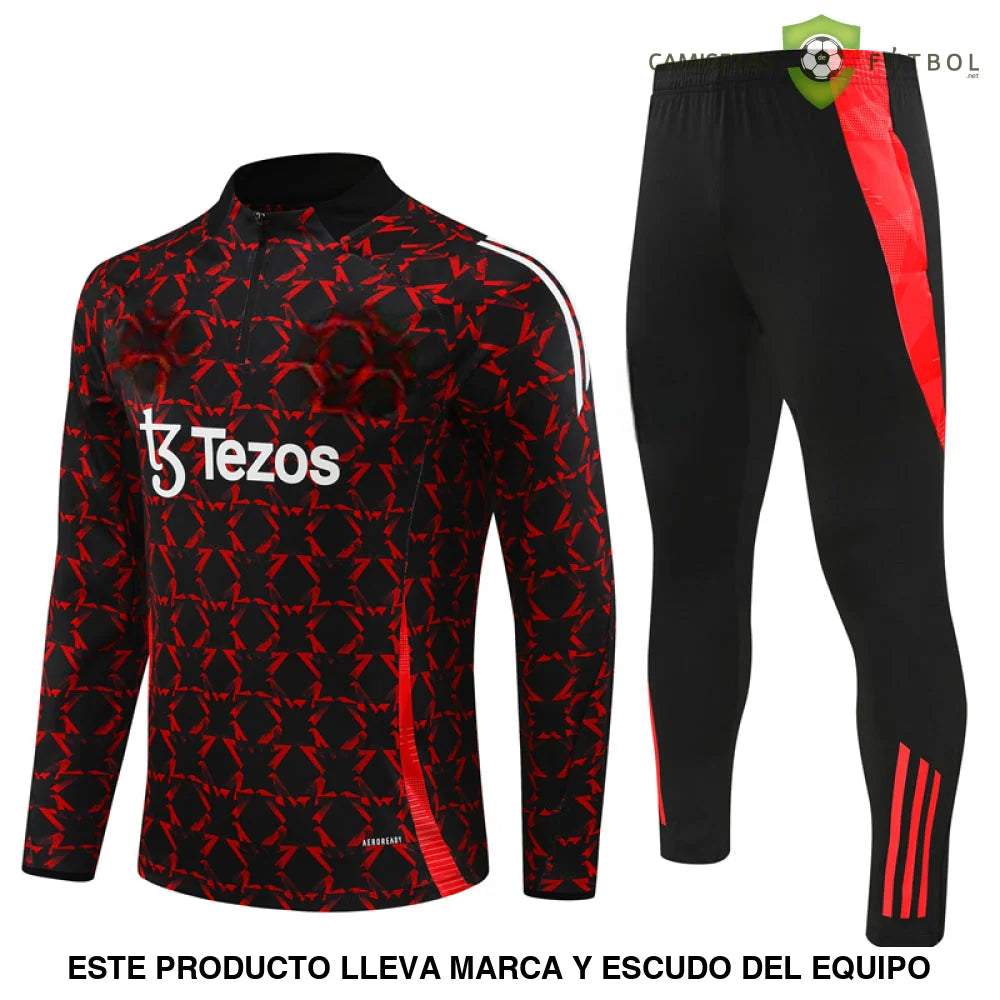 Chandal Manchester United 24-25, media cremallera, Modelo 3
