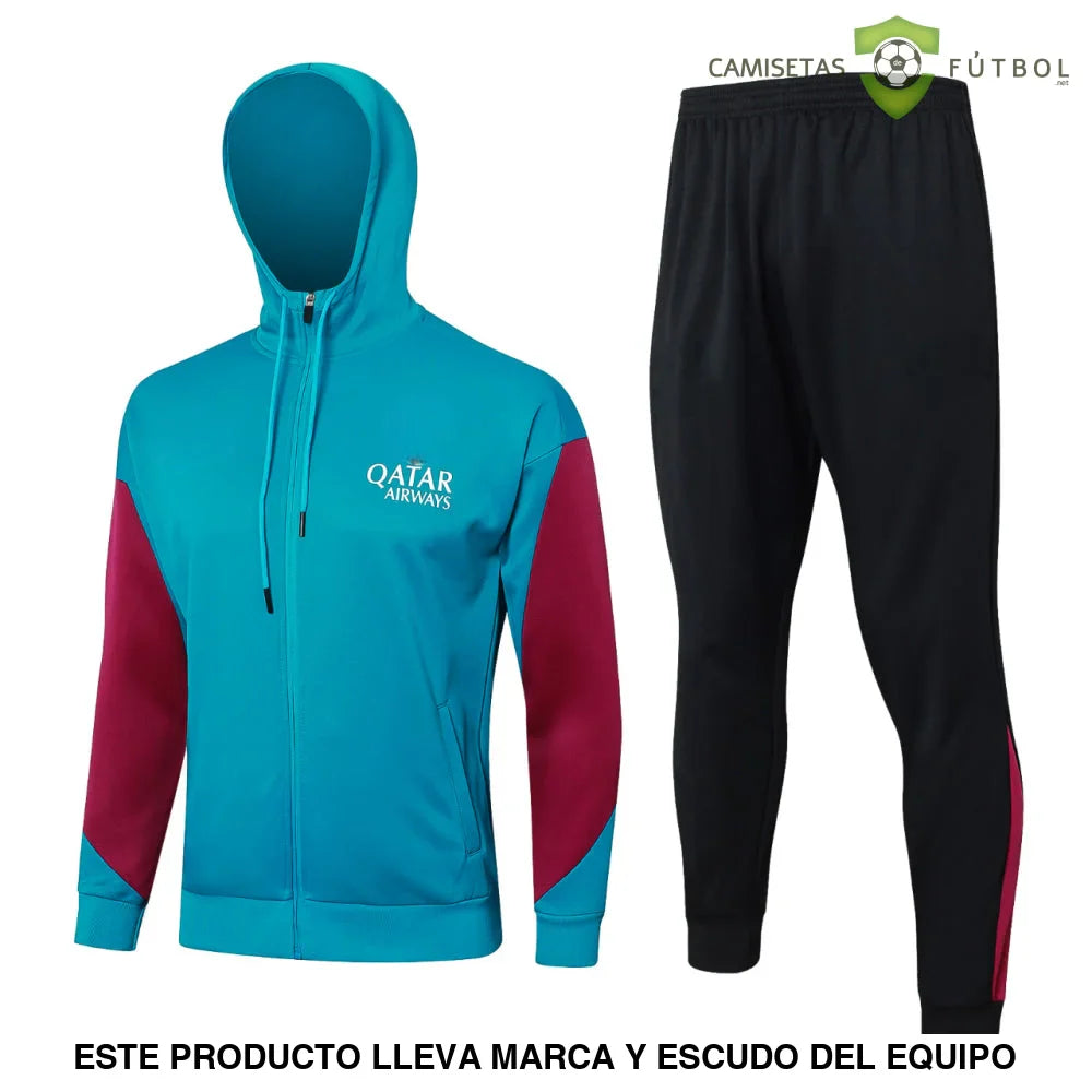 Chandal PSG 24-25, cremallera completa con capucha, Modelo 1